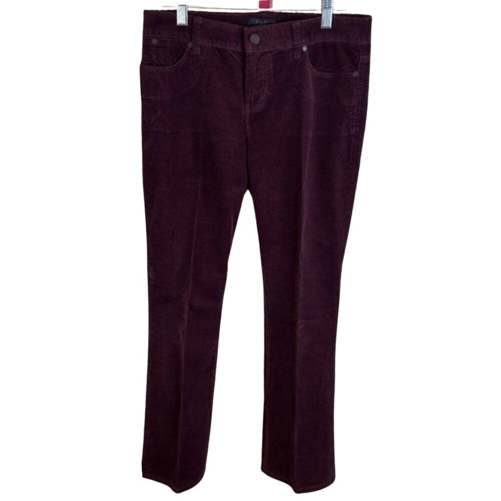 Talbots Signature Boot Corduroy Pants Womens 10P Purple Eggplant Bootcut Stretch
